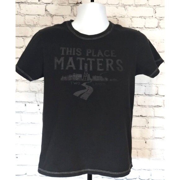 2 Lanes THIS PLACE MATTERS T-Shirt Mike Wolfe American Pickers Black SMALL - Picture 2 of 9